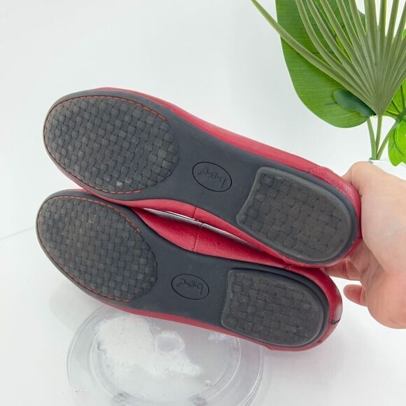Born BOC Women Carolann Loafer Size 10 Flat Slip On Boat Shoe Moc Toe Red Vegan - Picture 9 of 13